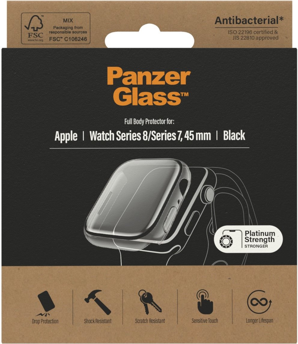PanzerGlass Full Protection Apple Watch 7/8 45mm (fekete keret)