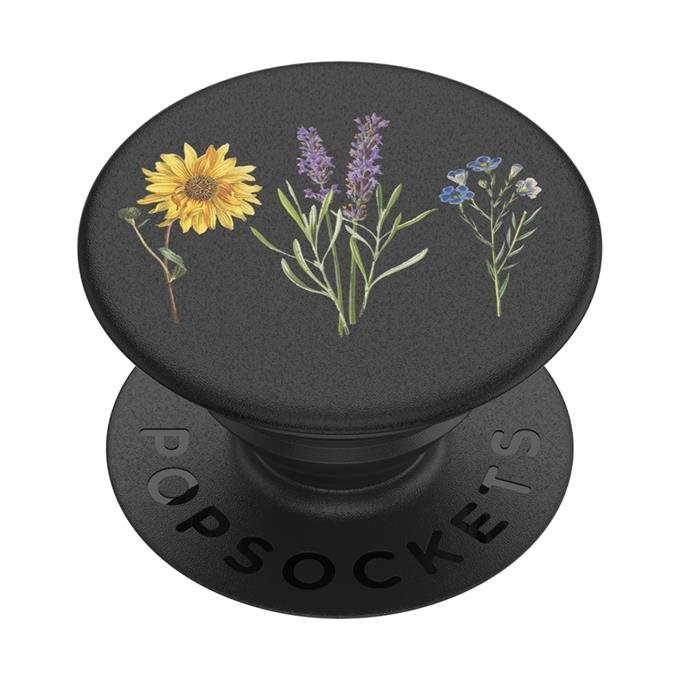 PopSockets PopGrip Gen.2, Vintage Garden Black, virágok fekete alapon