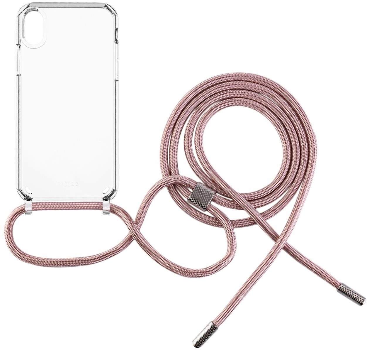 FIXED Pure Neck AntiUV Tok rózsaszín nyakzsinórral az Apple iPhone XR készülékhez