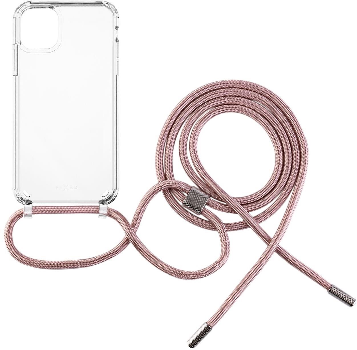 FIXED Pure Neck AntiUV Tok rózsaszín nyakzsinórral az Apple iPhone 11 készülékhez