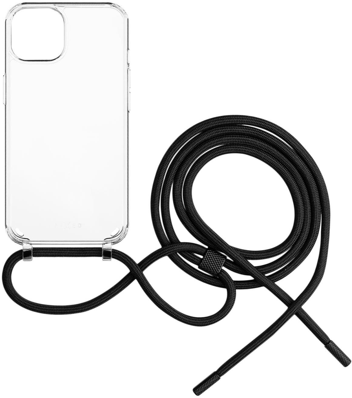 FIXED Pure Neck AntiUV Tok fekete nyakzsinórral az Apple iPhone 14 készülékhez