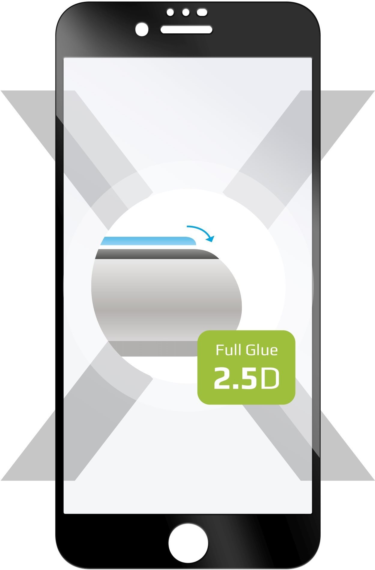 FIXED FullGlue-Cover Apple iPhone 7 / 8 / SE 2020 / 2022 üvegfólia - fekete