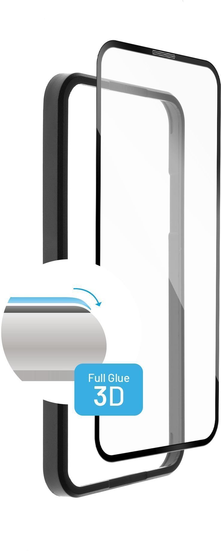 FIXED FullGlue-Cover Apple iPhone 13/ 13 Pro 3D üvegfólia - fekete + applikátor