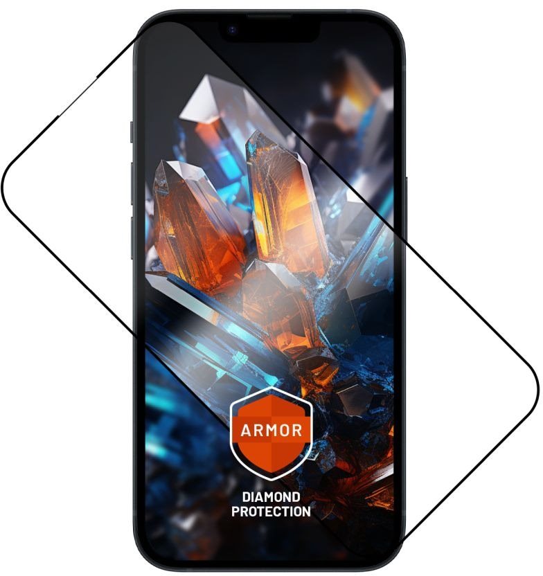 FIXED Armor Apple iPhone 14/ 13/ 13 Pro üvegfólia - fekete + applikátor