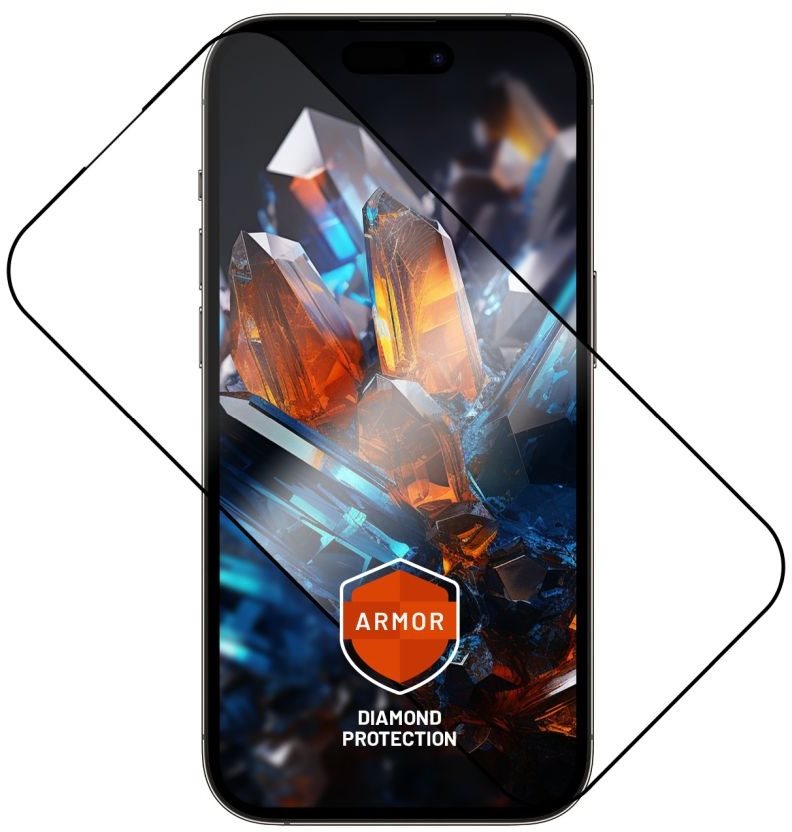FIXED Armor Apple iPhone 14 Pro Max üvegfólia - fekete + applikátor