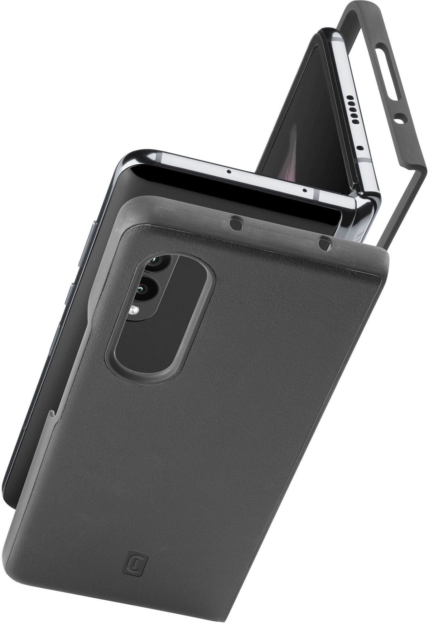 Cellularline Fit Duo Samsung Galaxy Z Fold4 fekete PU bőr tok