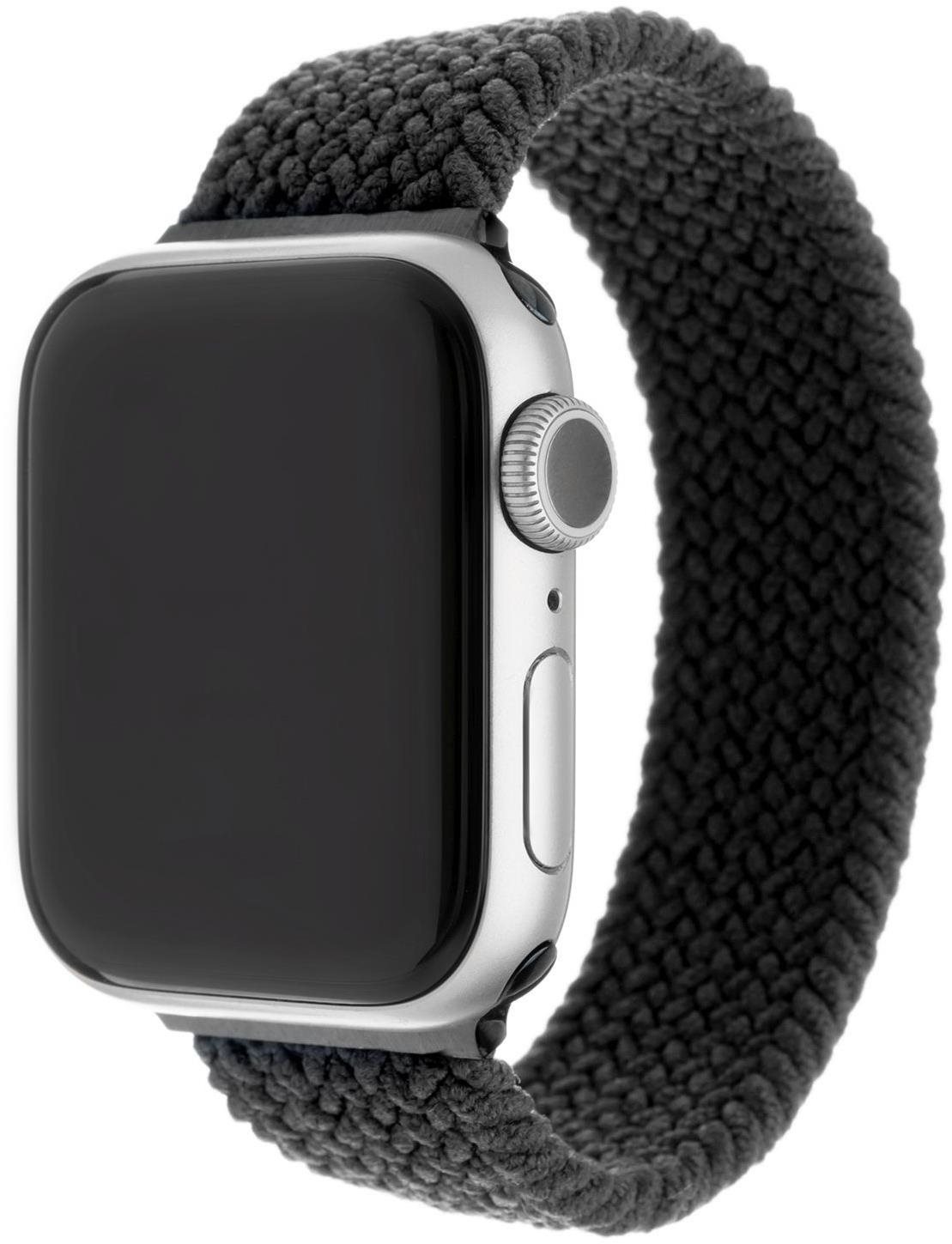 FIXED Elastic Nylon Strap Apple Watch 38 /40 / 41mm méret L - fekete
