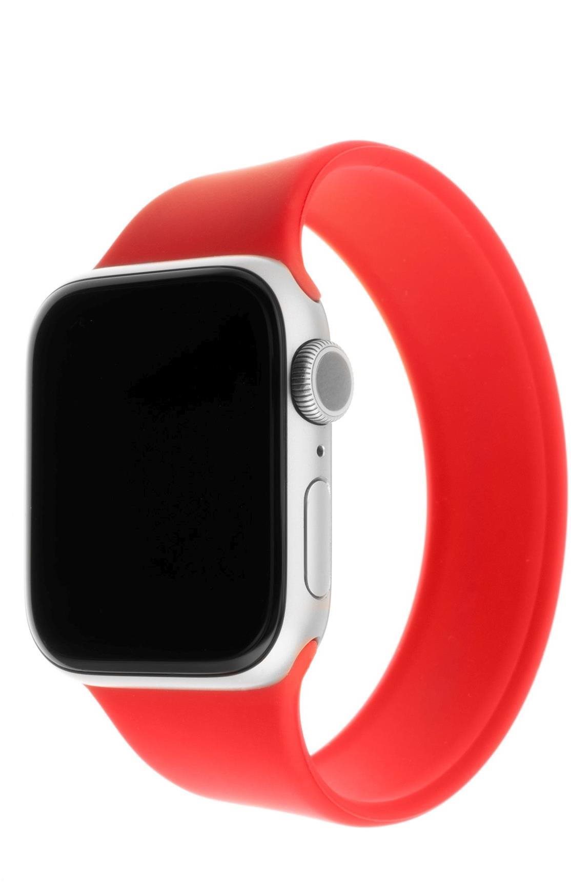 FIXED Elastic Silicone Strap Apple Watch 38/40/41mm okosórához, XS-es méret, piros