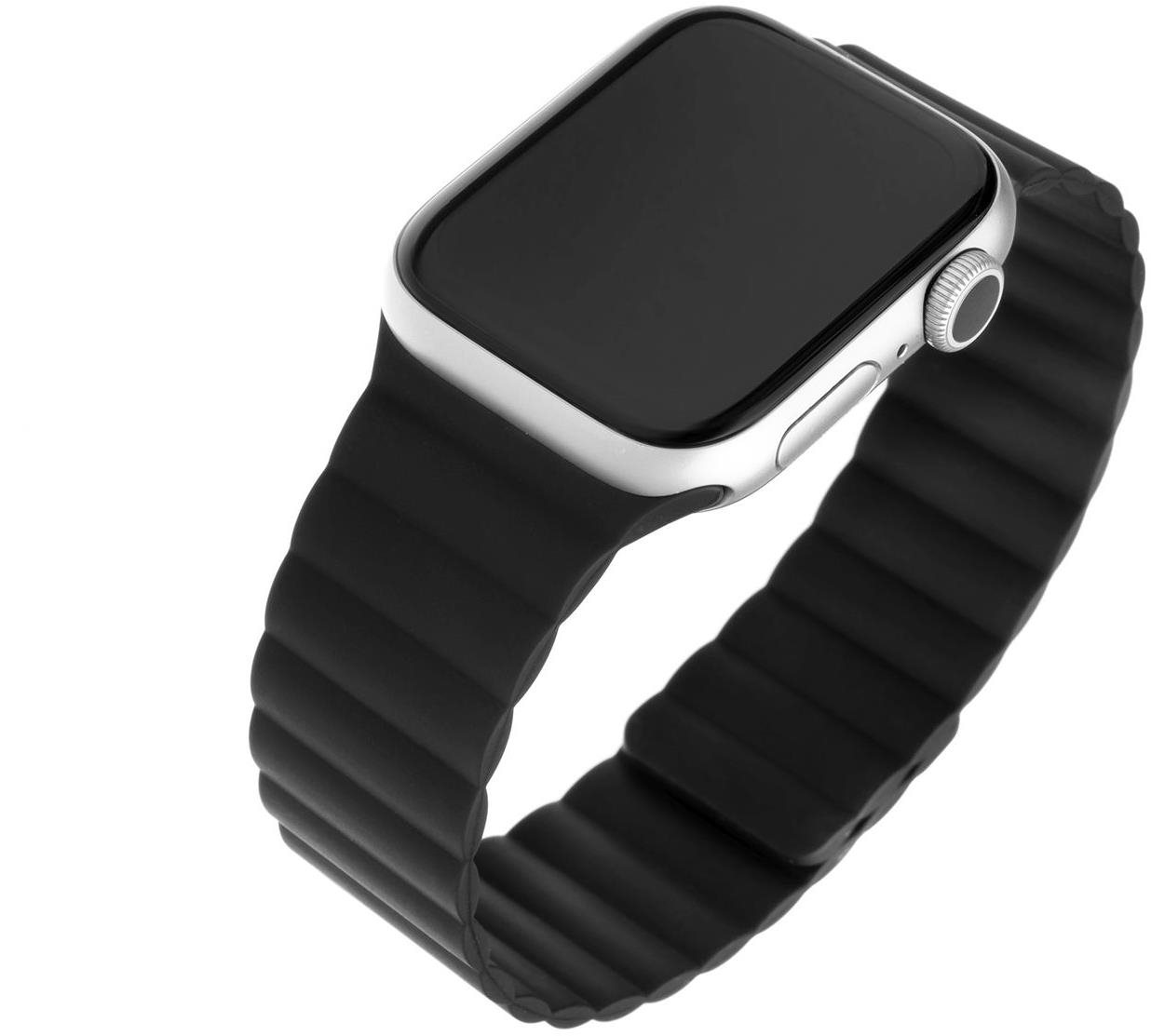 FIXED Silicone Magnetic Strap az Apple Watch 38/40/41mm okosórához - fekete