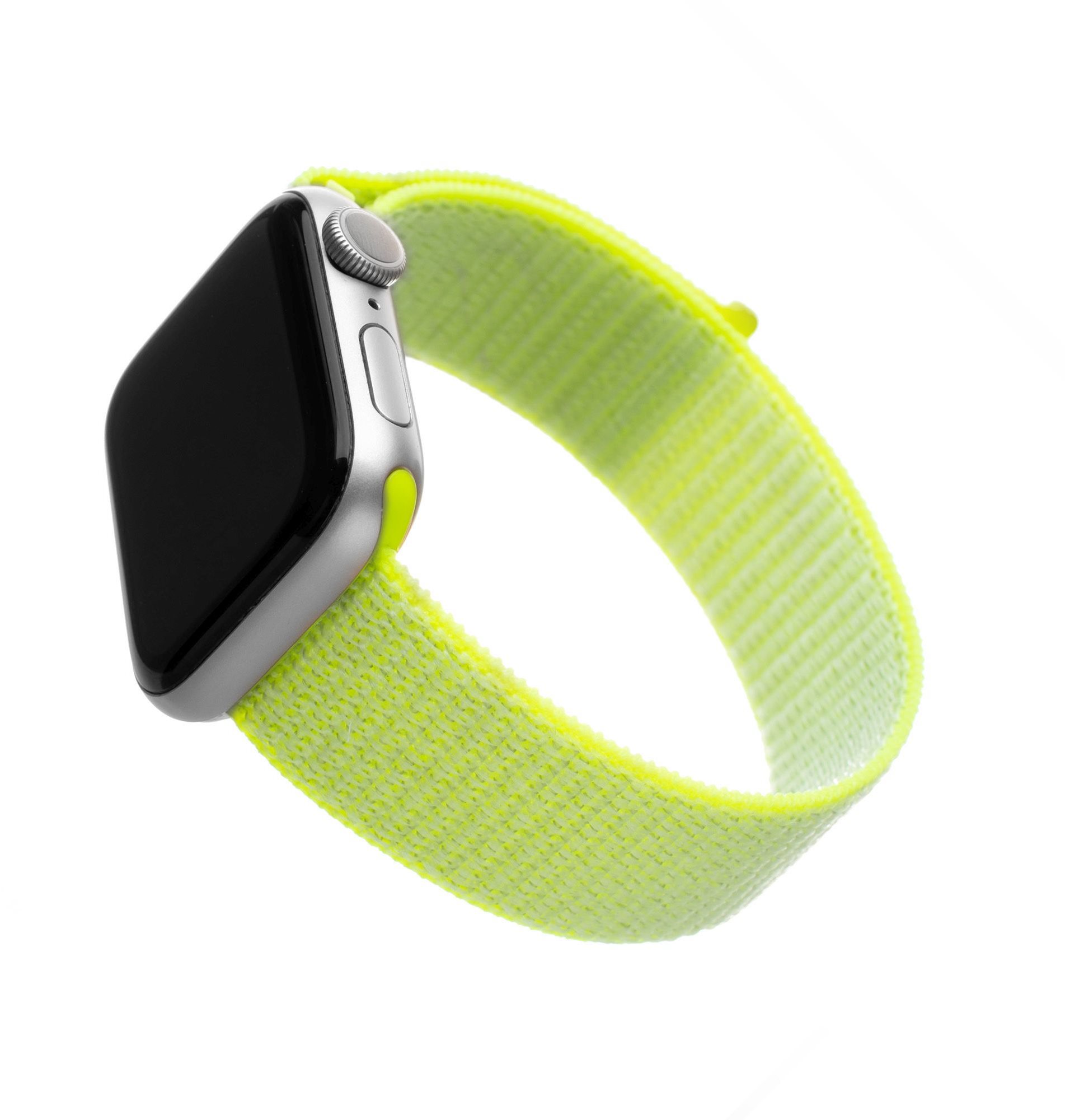 FIXED Nylon Strap Apple Watch 42/44/45/Ultra 49mm - citromzöld