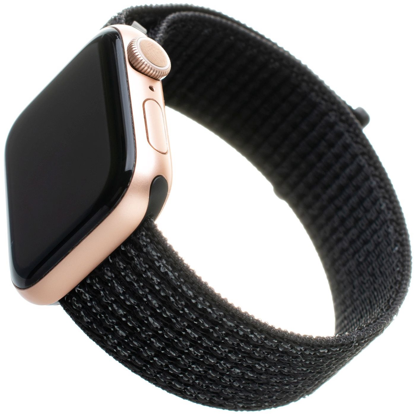 FIXED Nylon Strap Apple Watch 42/44/45/Ultra 49mm - fényvisszaverő fekete
