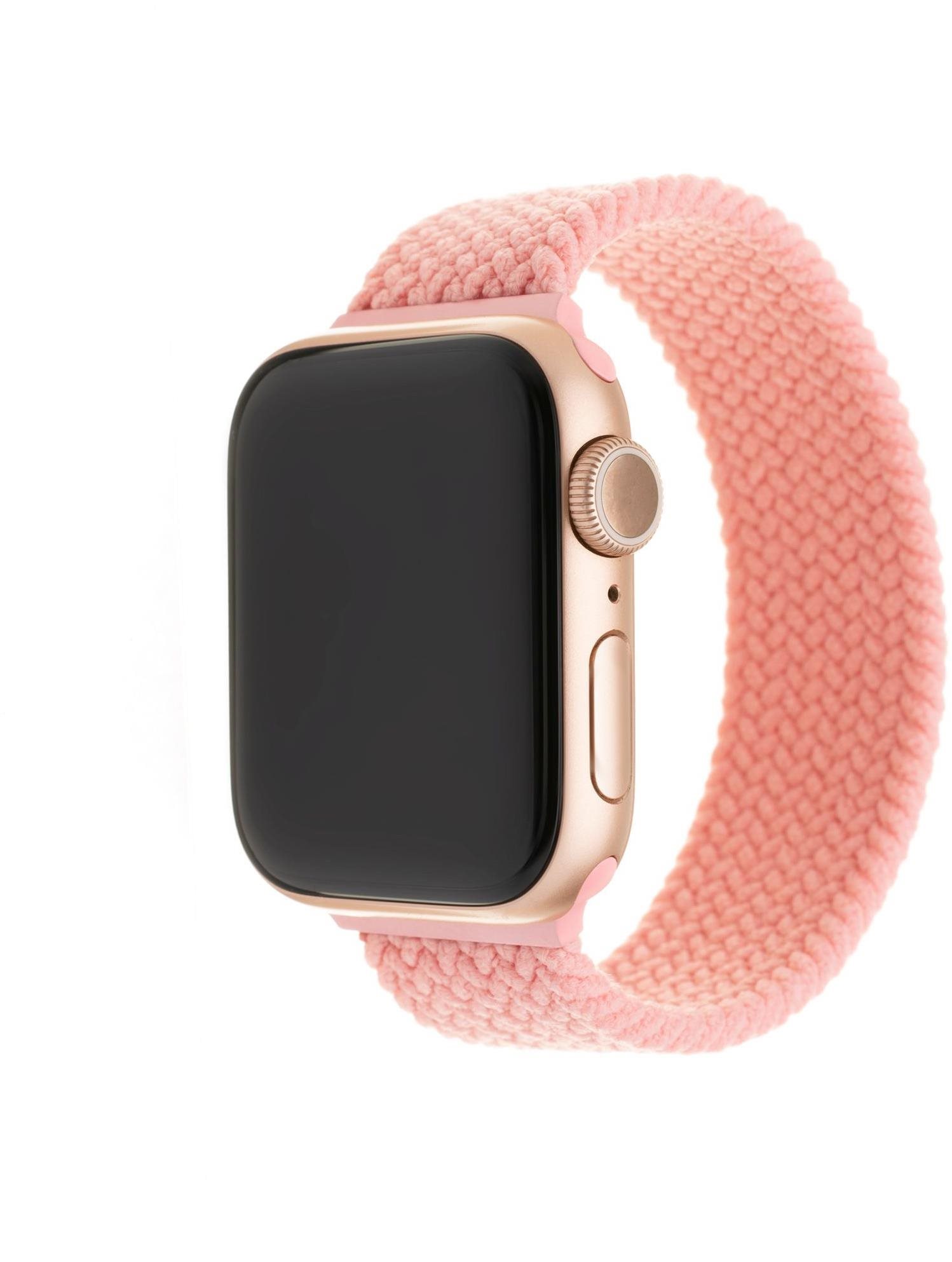 FIXED Elastic Nylon Strap Apple Watch 42/44/45/Ultra 49mm méret L - rózsaszín