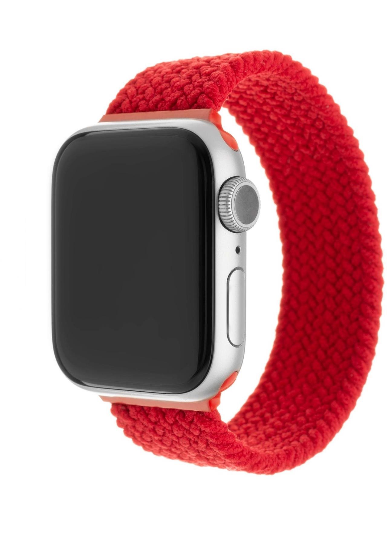 FIXED Elastic Nylon Strap Apple Watch 42 / 44 / 45 / Ultra 49mm méret L - piros