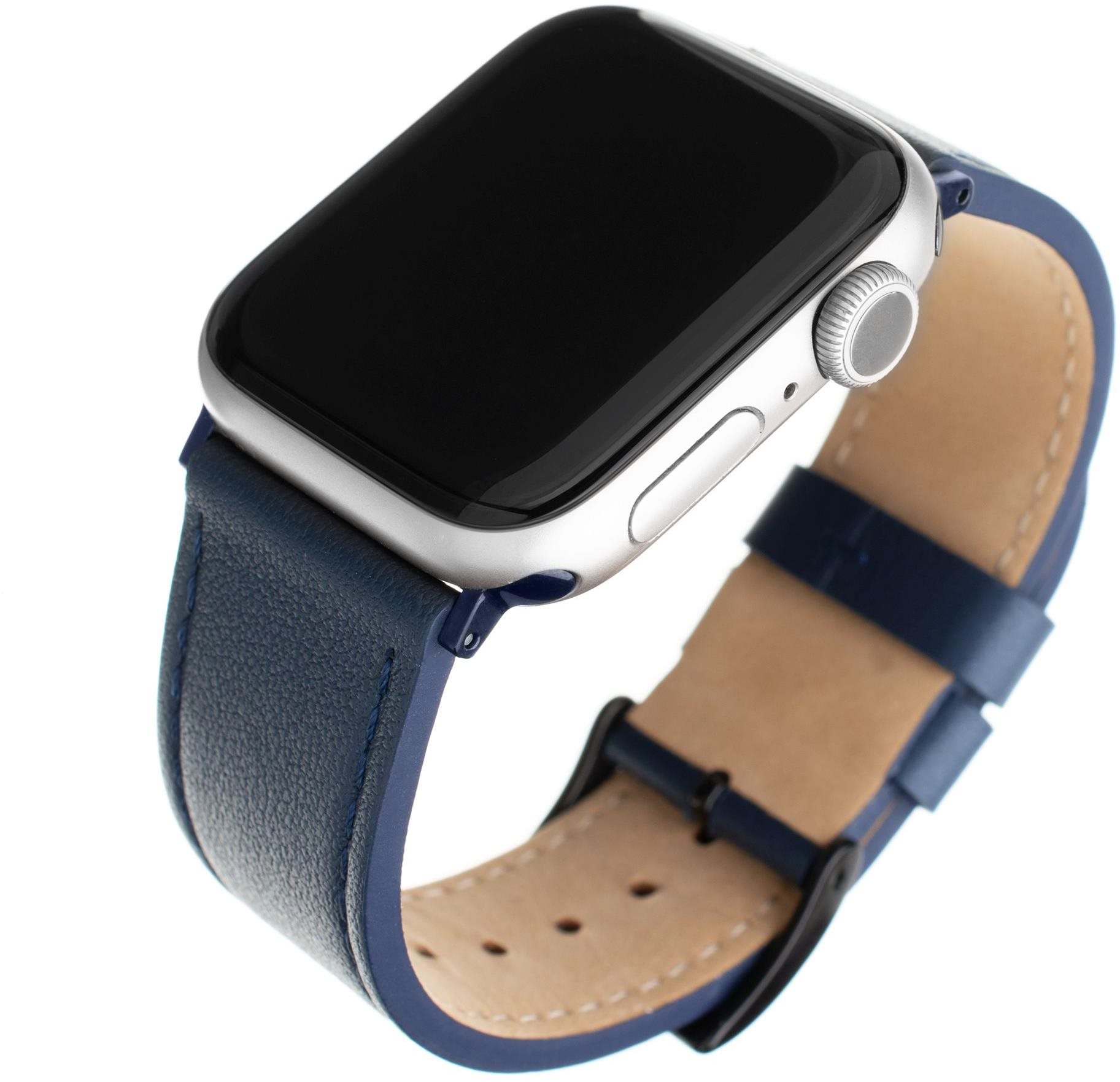 FIXED Leather Strap Apple Watch 42/44/45/Ultra 49mm - kék