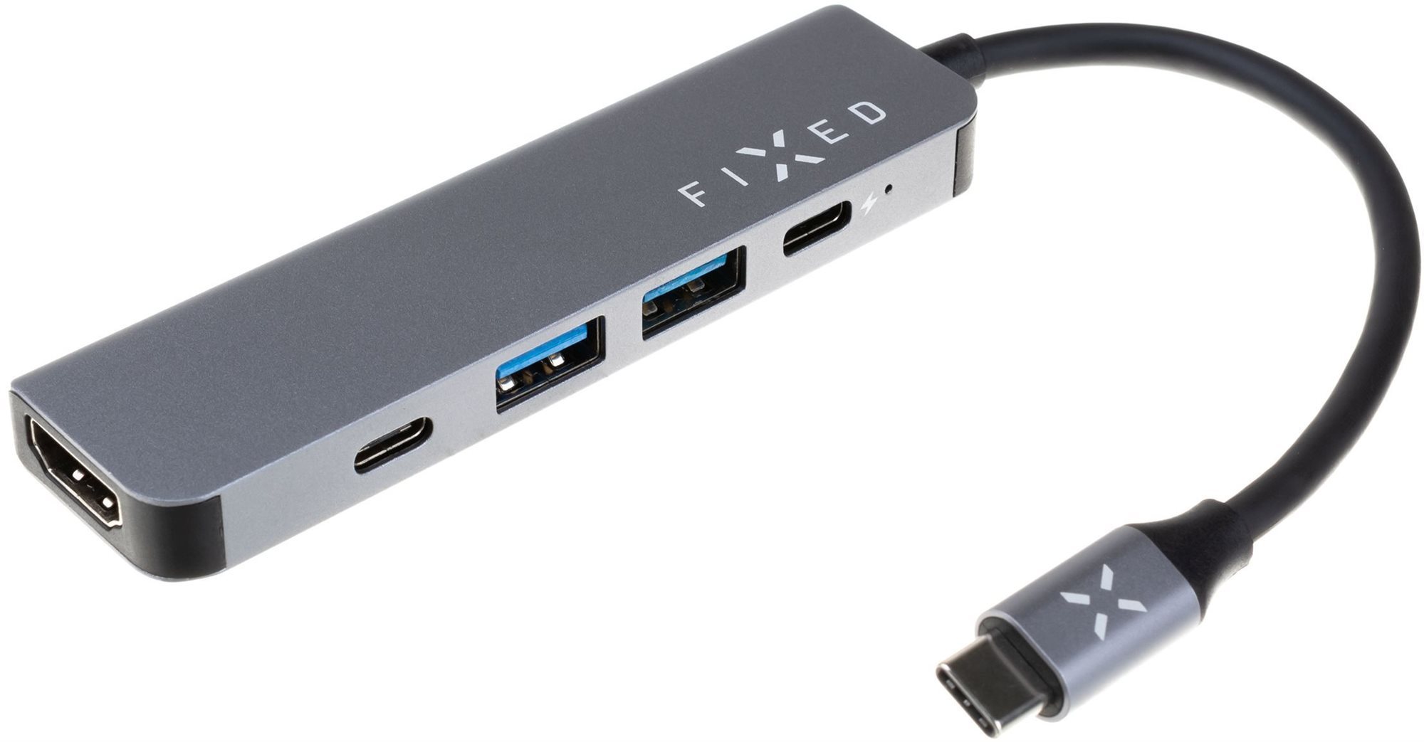 FIXED HUB Mini 5in1 USB-C-vel laptopokhoz és tabletelhez, szürke