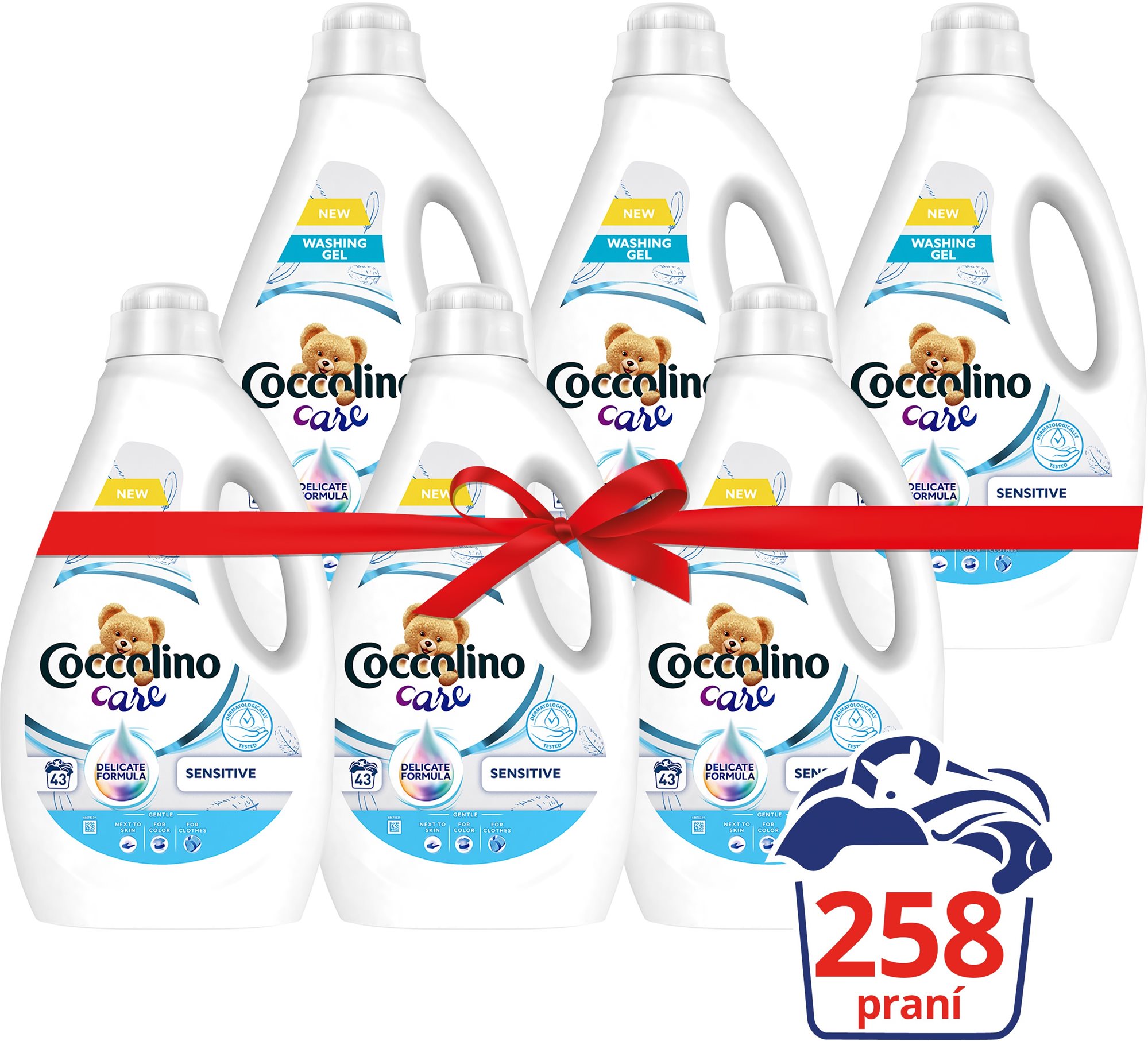 COCCOLINO Care Sensitive 6× 1,72 l (258 mosás)