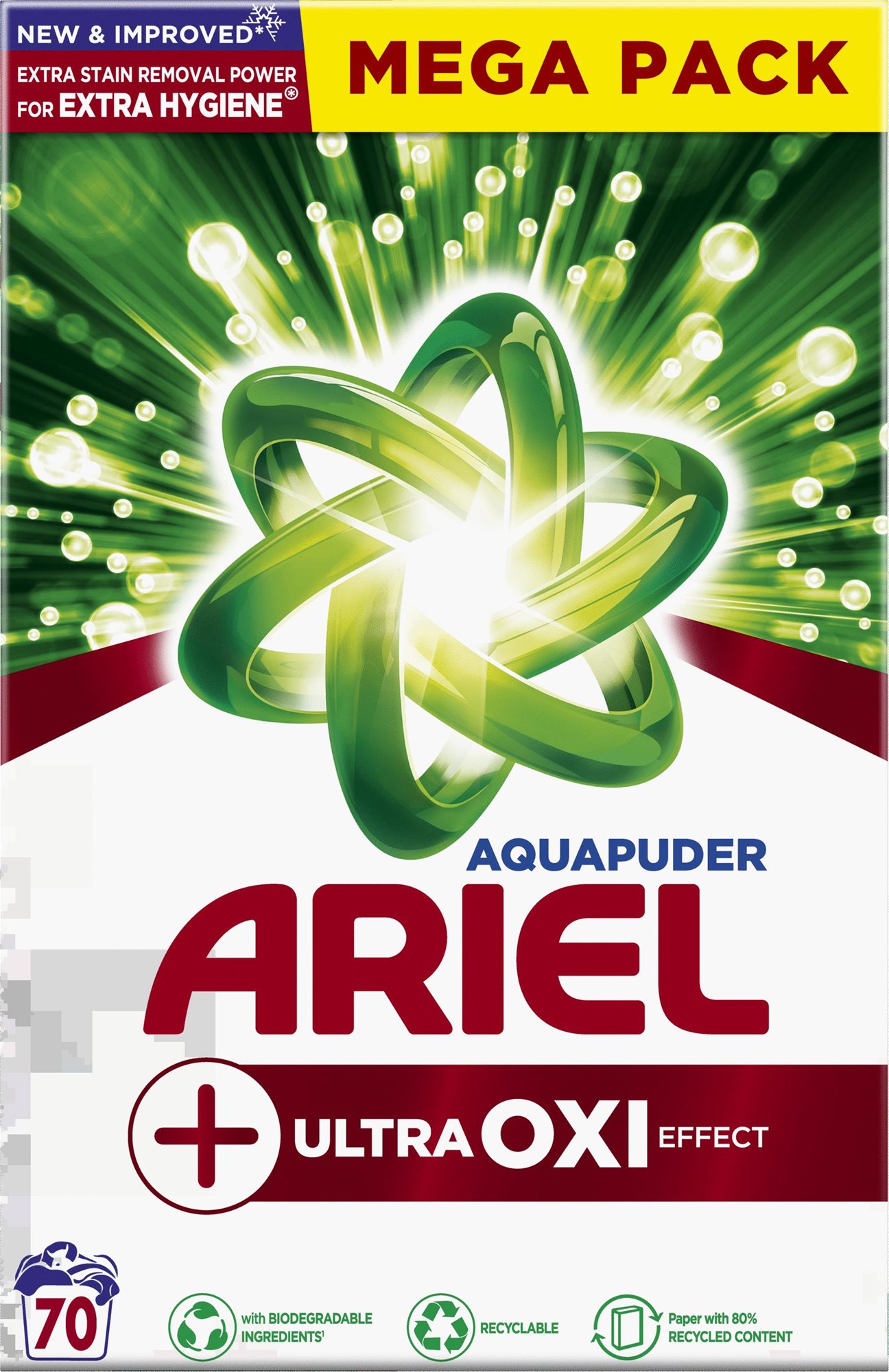 ARIEL +Extra Clean Power 4,55 kg (70 mosás)