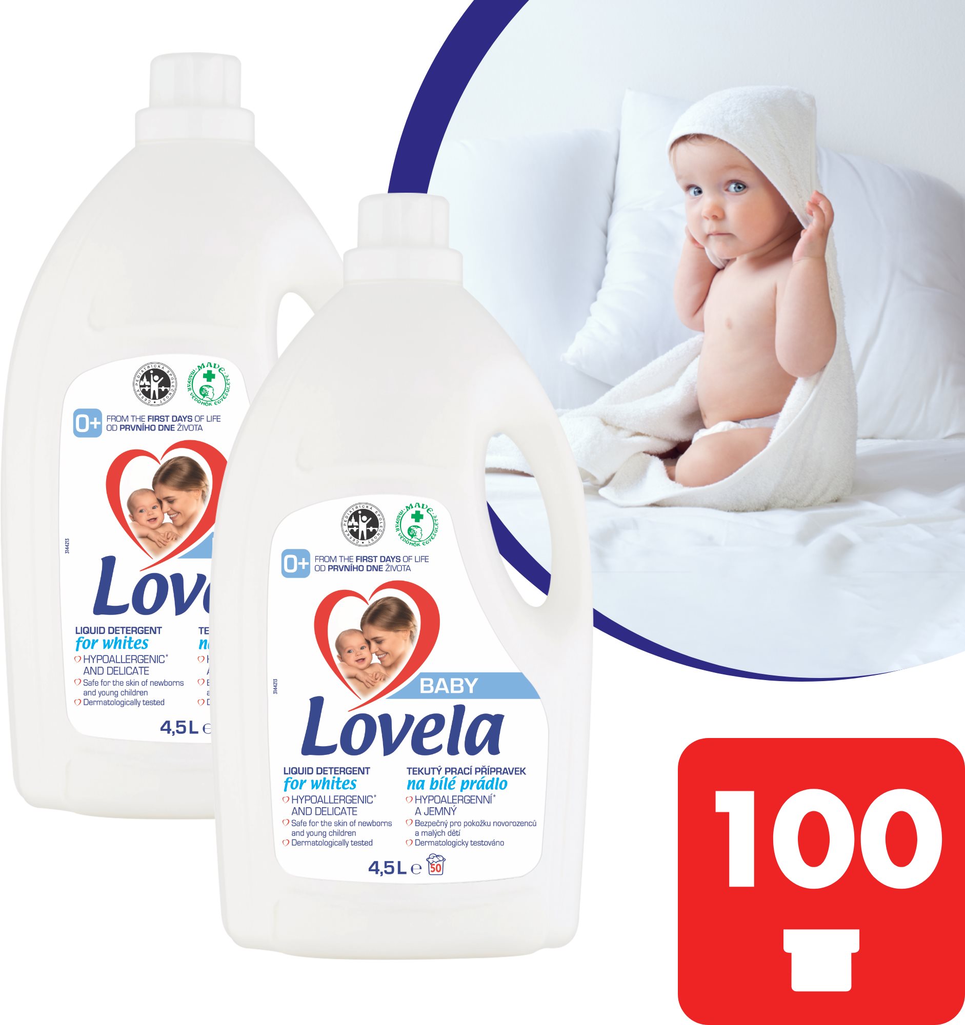 LOVELA Baby fehér ruhaneműre 2 × 4,5 l (100 adag)