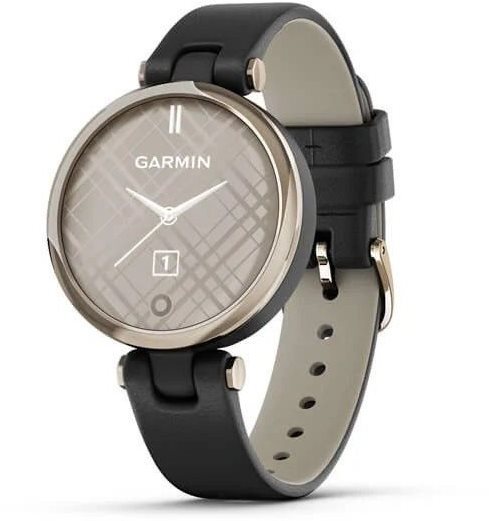 Garmin Lily Classic Cream Gold/Black Leather Band