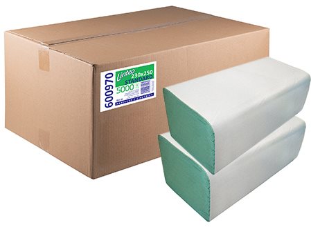 Kéztörlő papír LINTEO ZZ STANDARD 5000 zöld 20× 250 db