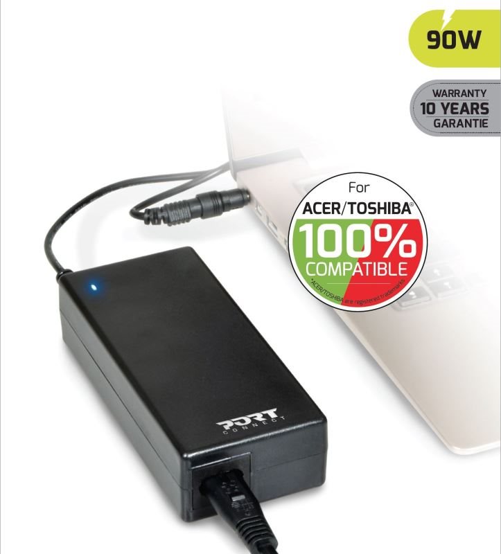 PORT CONNECT ACER / TOSHIBA 100% laptop tápegység, 19 V, 4.74 A, 90 W, 3x ACER / TOSHIBA csatlakozó