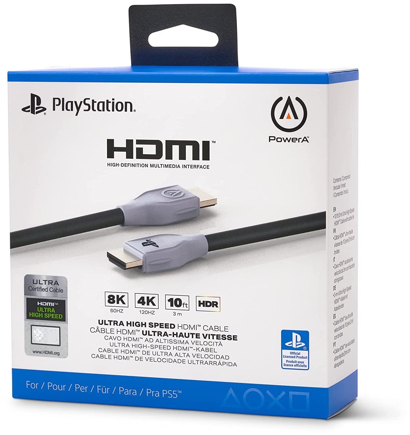 PowerA Ultra High Speed 8K HDMI Cable for PlayStation 5 - 3m