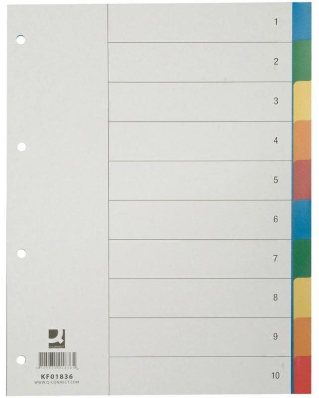 Q-CONNECT színes, műanyag, A4, 10 lap