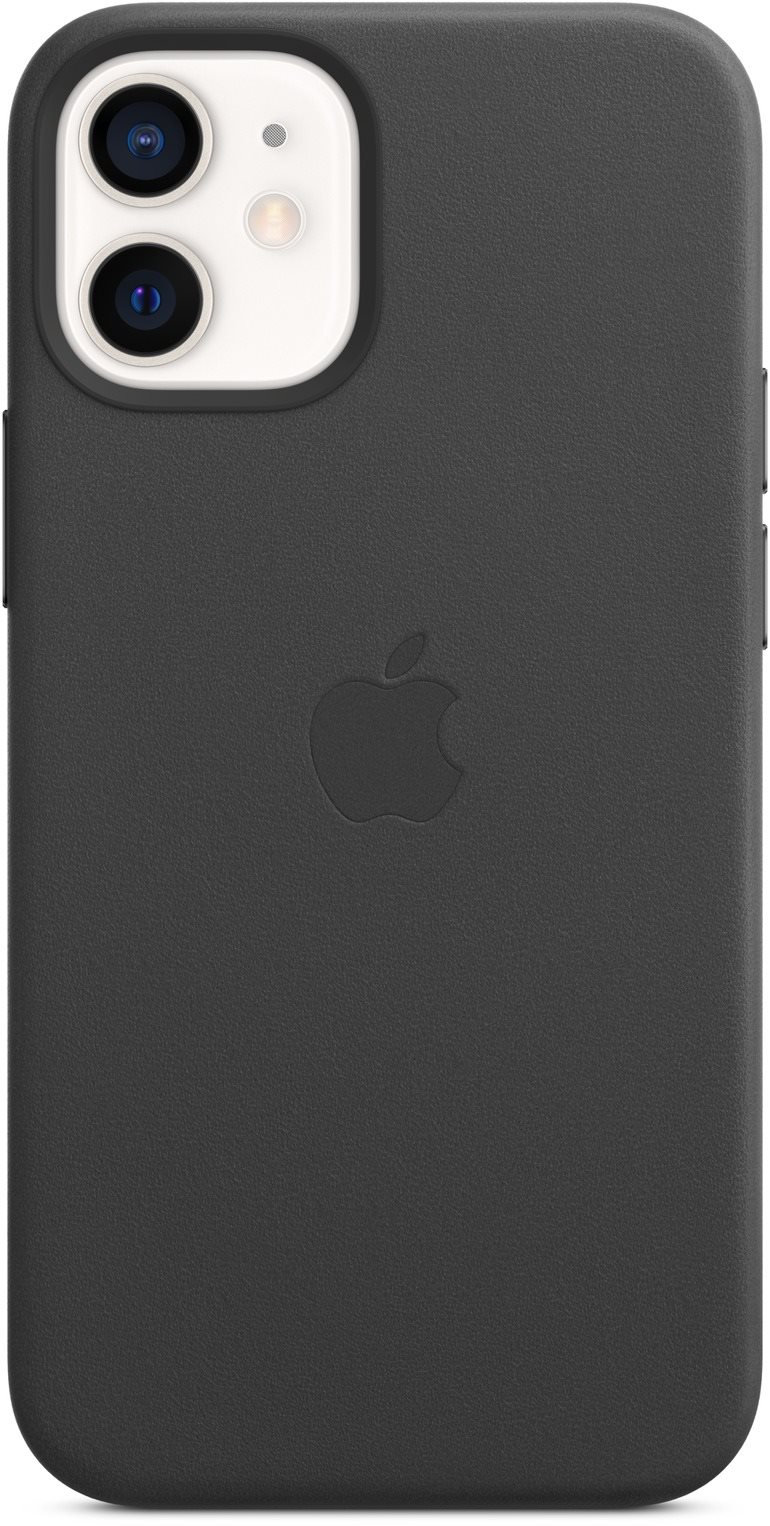 Apple iPhone 12 Mini fekete bőr MagSafe tok