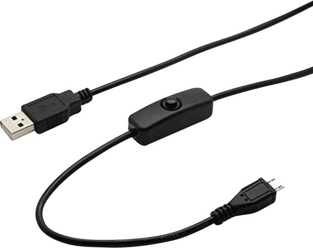 RASPBERRY USB-A / USB-B tápkábel kapcsolóval