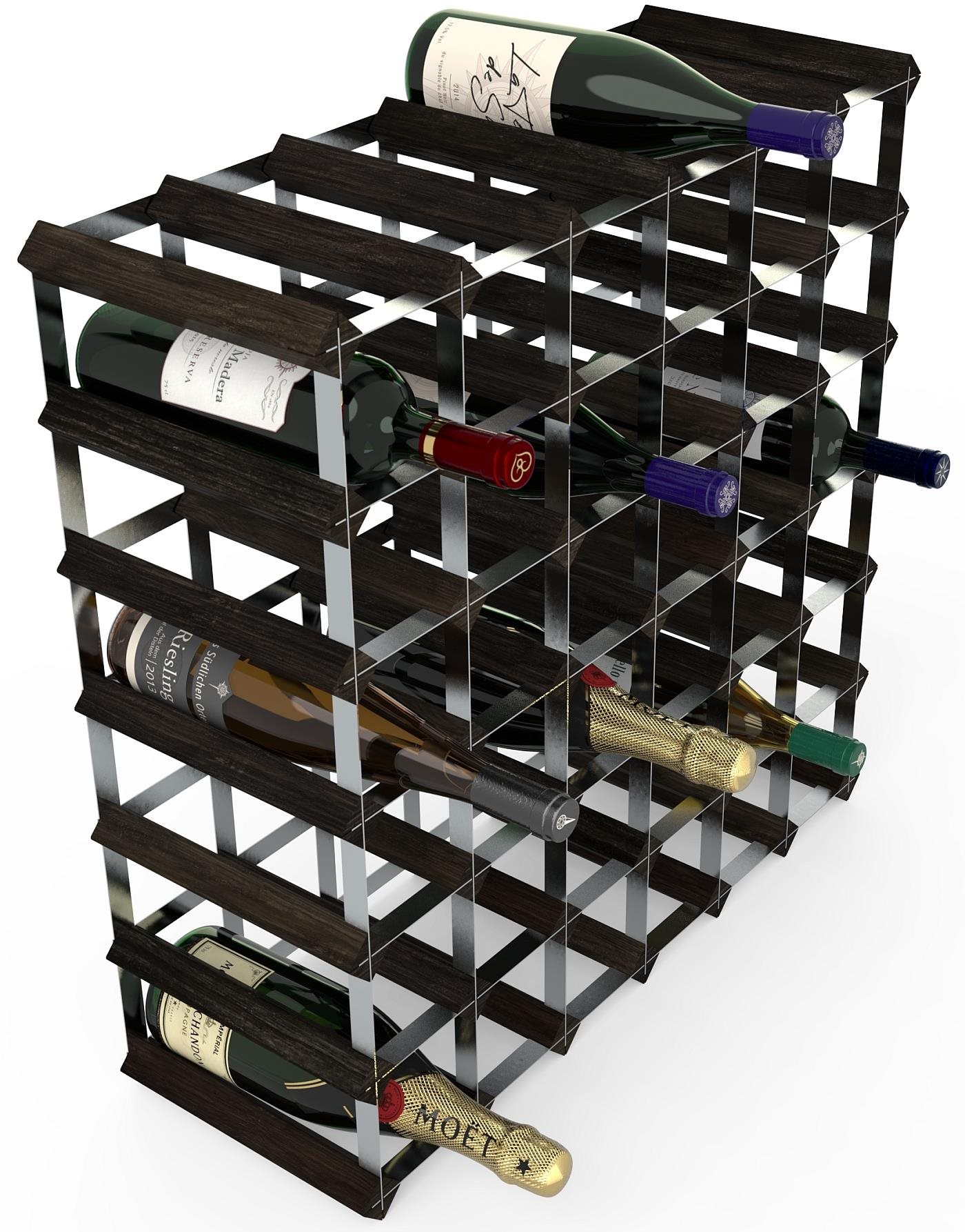 RTA borállvány 42 borosüvegnek, fekete kőris - horganyzott acél / kibontva
