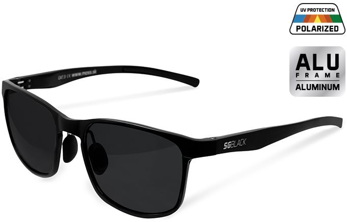 Kerékpáros szemüveg Delphin SG Black polarizált szemüveg fekete lencse