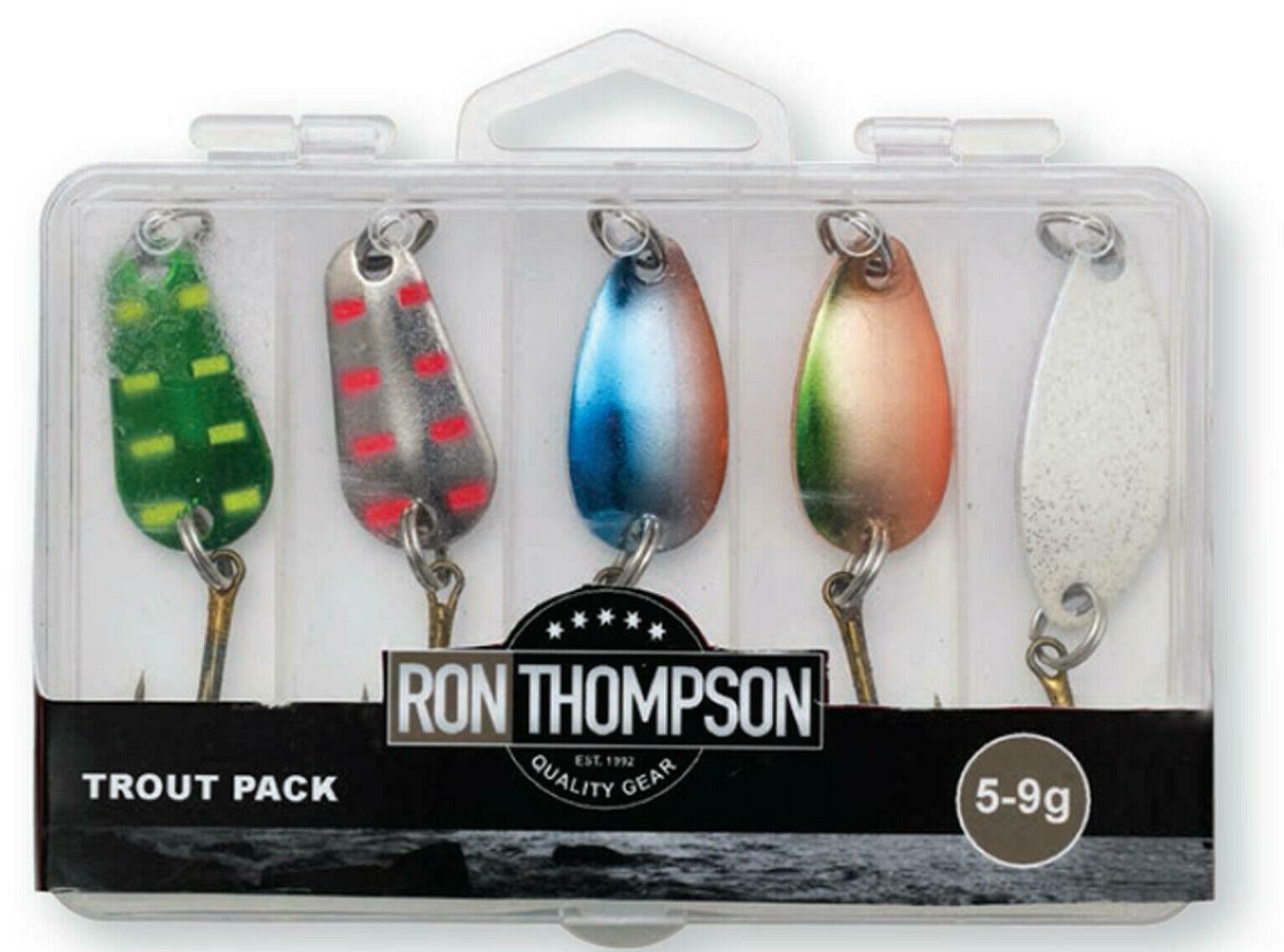 Ron Thompson Trout Pack 2 5-9 g 5 db + Lure Box
