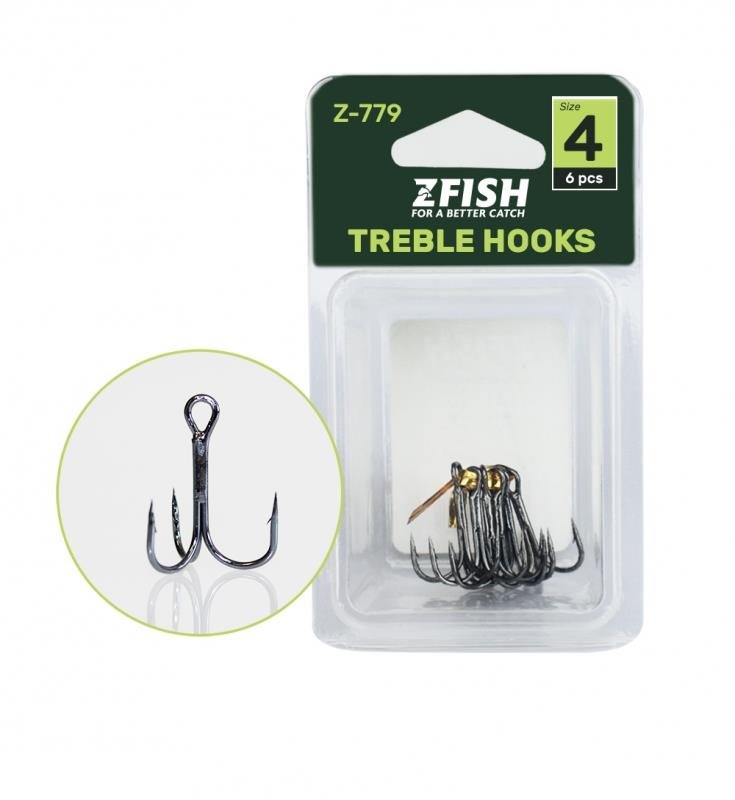 Zfish Treble Hooks Z-779 méret: 1/0 5 db