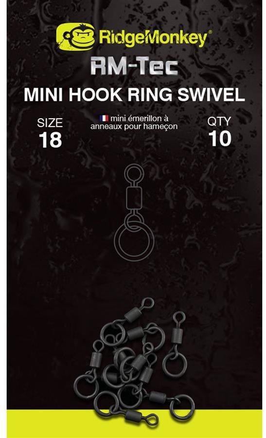 RidgeMonkey RM-Tec Mini Hook Ring Swivel 10 db