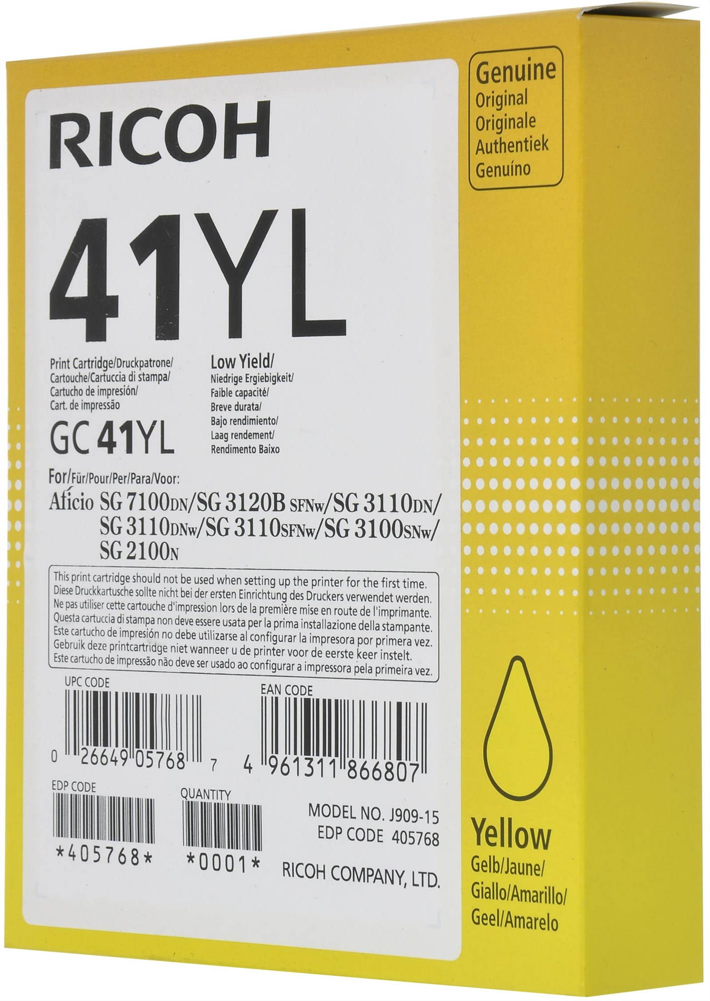 Ricoh GC41YL sárga