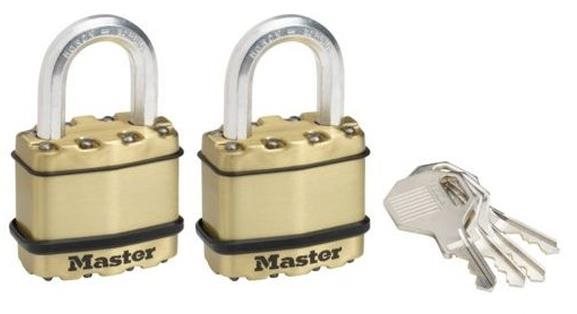 Master Lock Set 2 ks mosazných visacích zámků M1BEURT Master Lock Excell 45mm