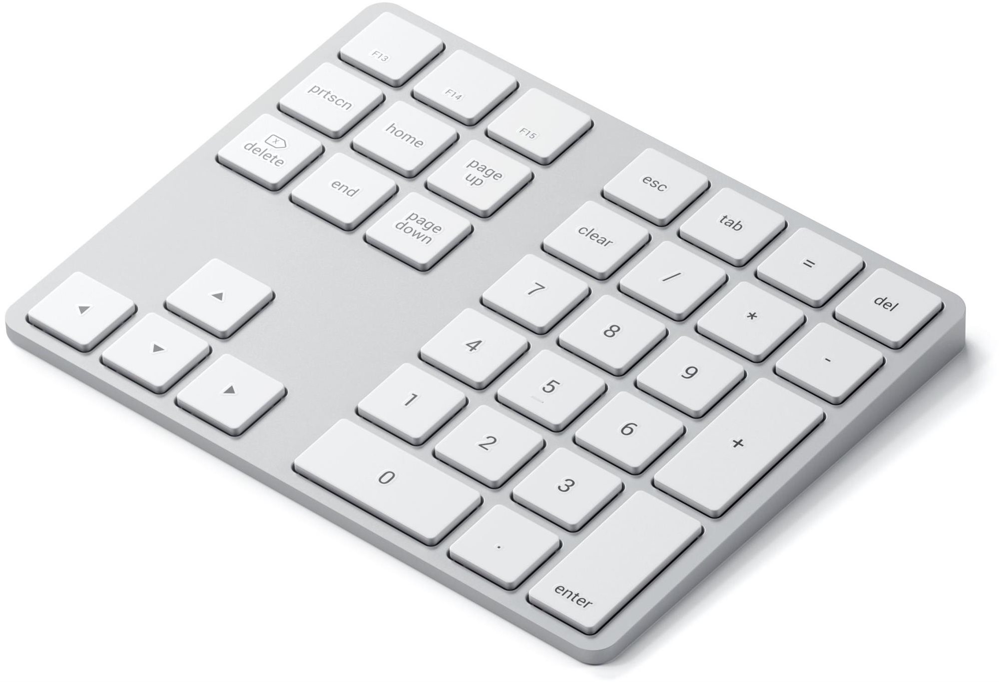 Numerikus billentyűzet Satechi Aluminum Bluetooth Extended Keypad - Silver