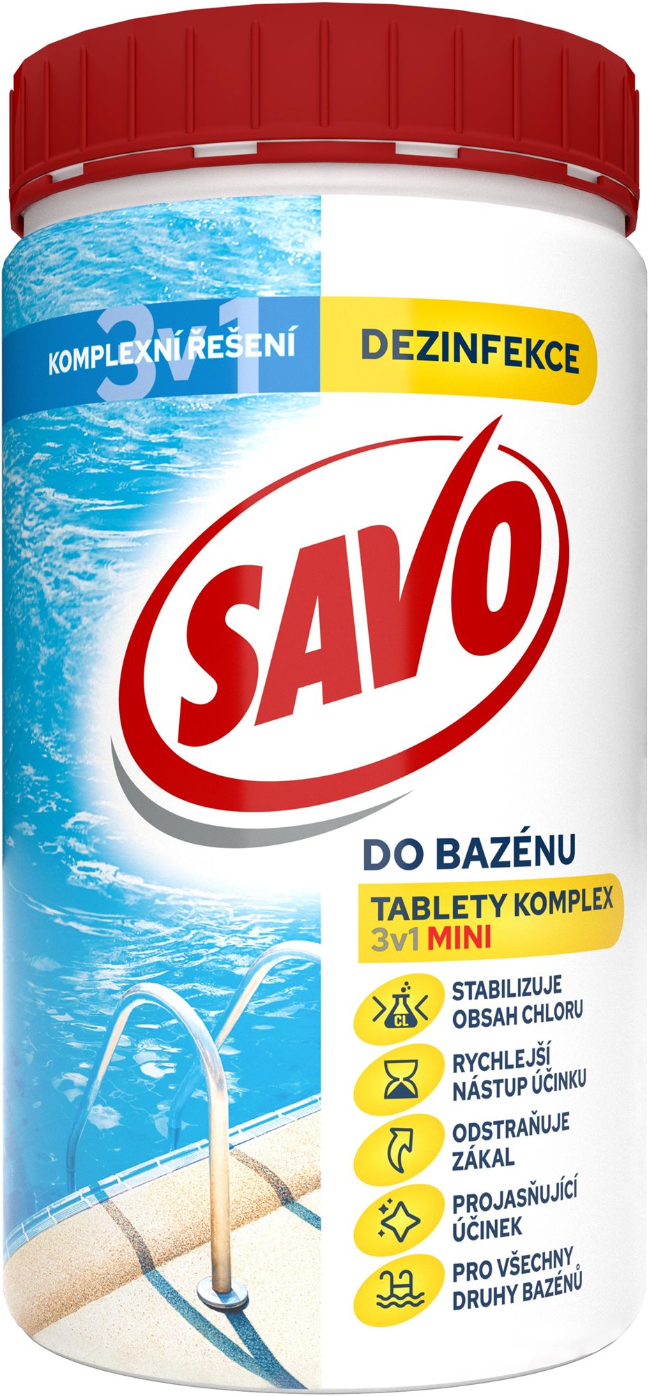 SAVO pool - Klór tabletta MINI KOMPLEX 3in1 0,76kg