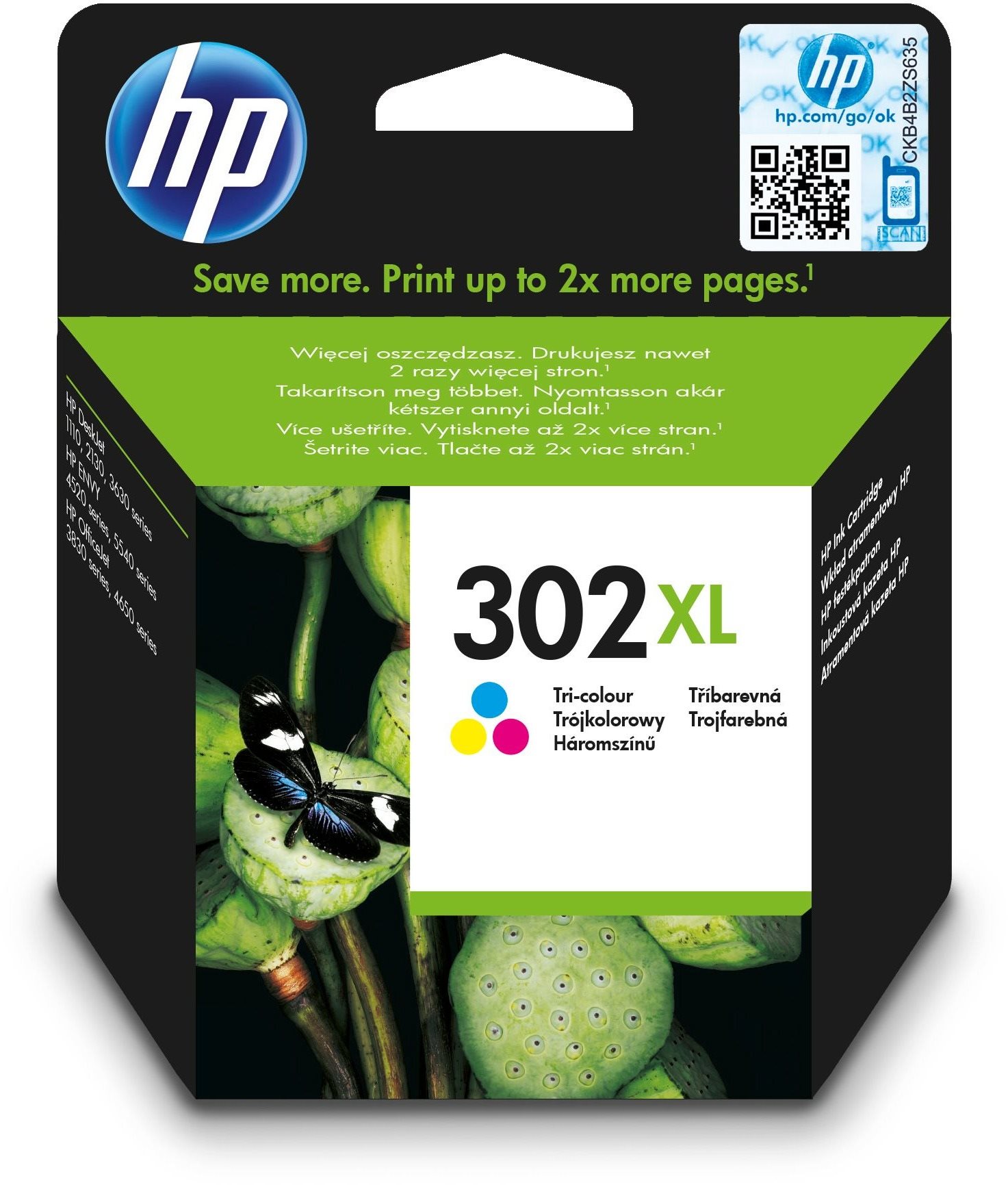 HP F6U67AE sz. 302XL színes