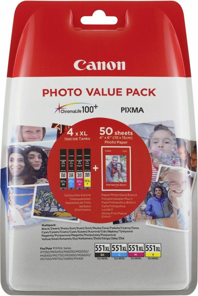 Canon XL CLI-551 C/M/Y/BK PHOTO VALUE  Multi Pack