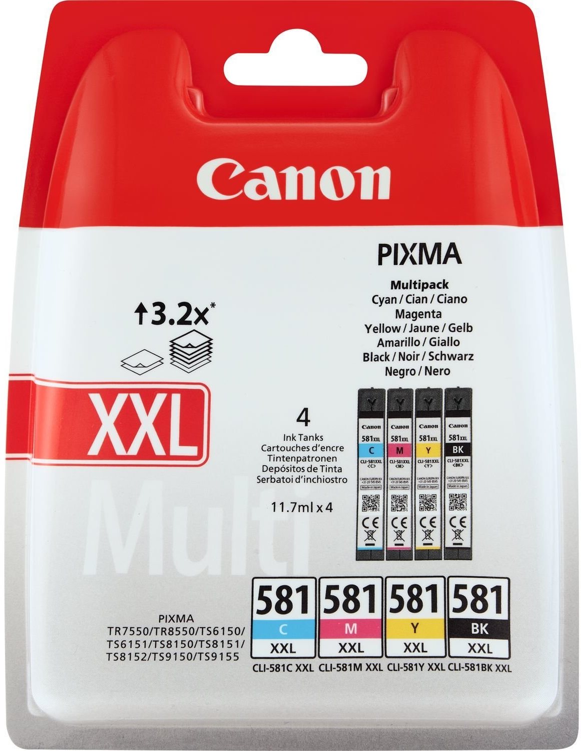 Canon CLI-581 C/M/Y/BK XXL Multipack
