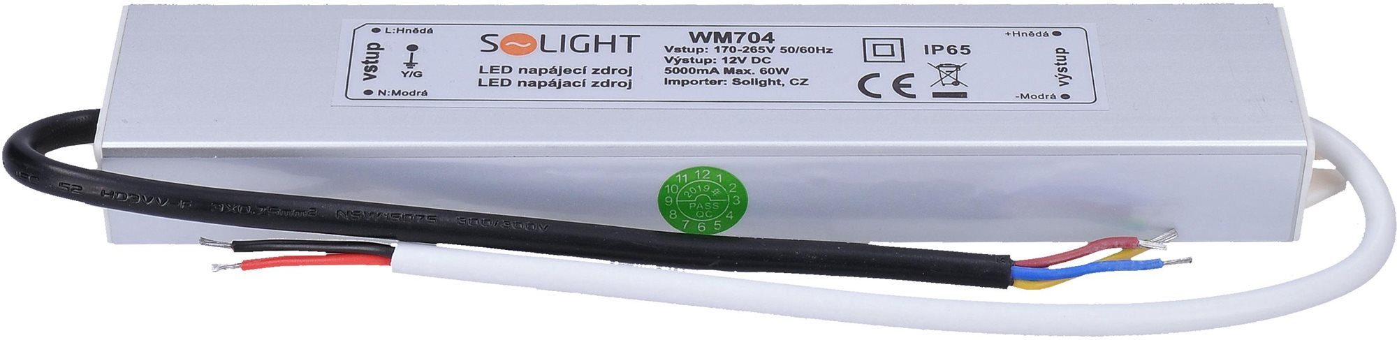 Solight LED tápegység, 230 V - 12 V, 5 A, 60 W, IP65