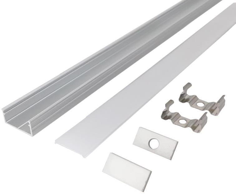 Solight Alumínium profil LED szalagokhoz 2, 18x9 mm, tejfehér diffúzor, 1 m