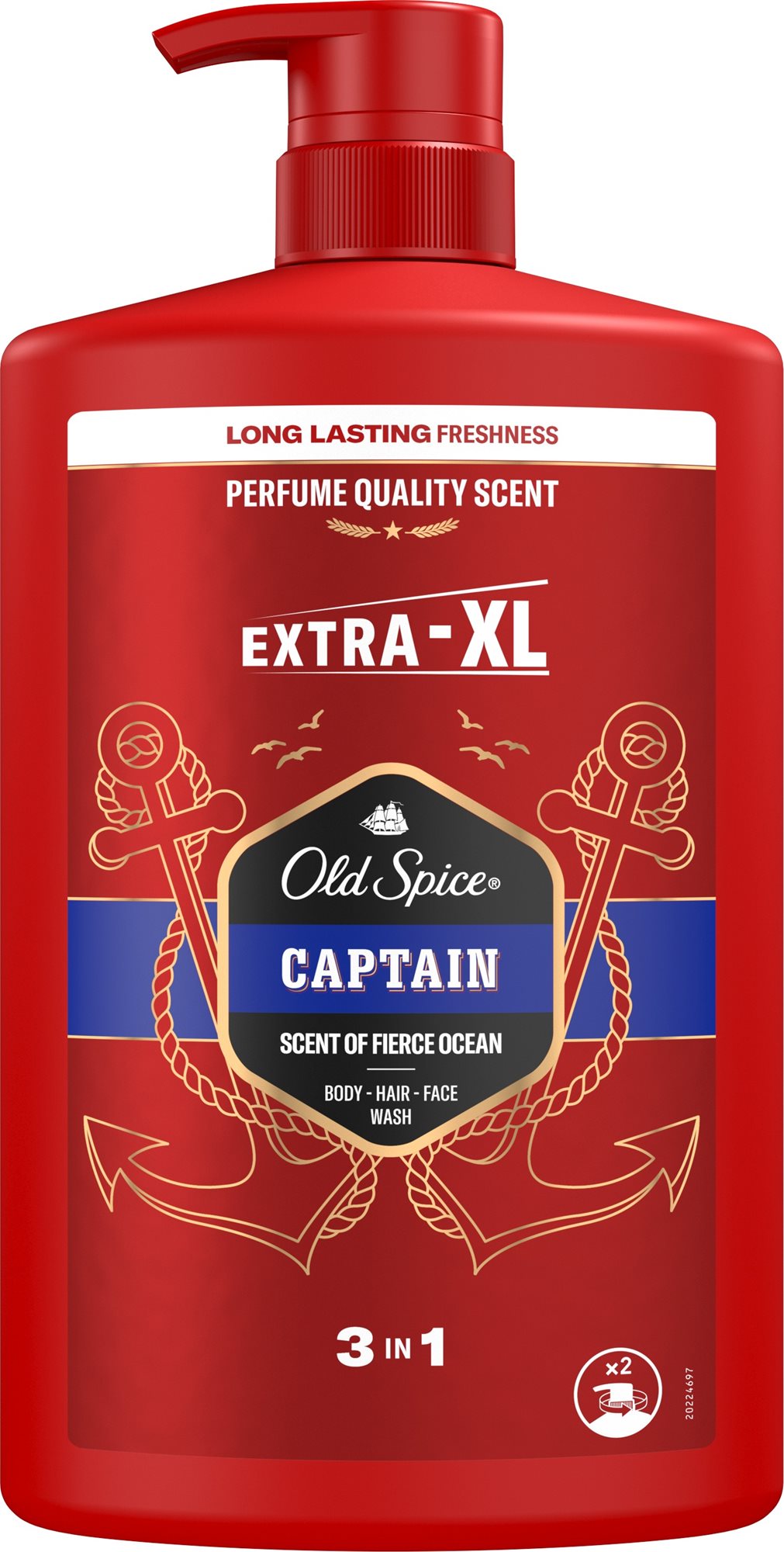 OLD SPICE Captain Shower Gel & Shampoo 3 az 1-ben 1000 ml