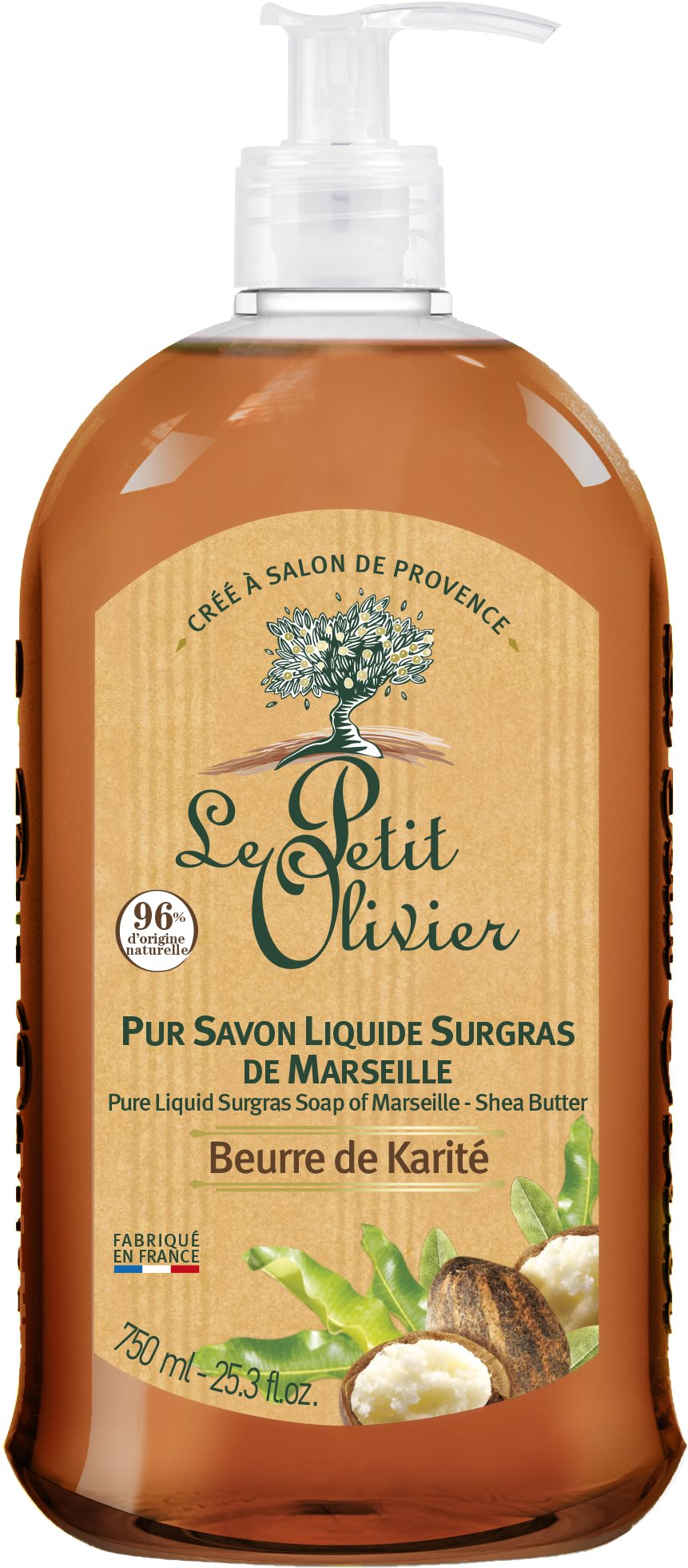LE PETIT OLIVIER Pure Liquid Soap of Marseille Shea Butter 750 ml