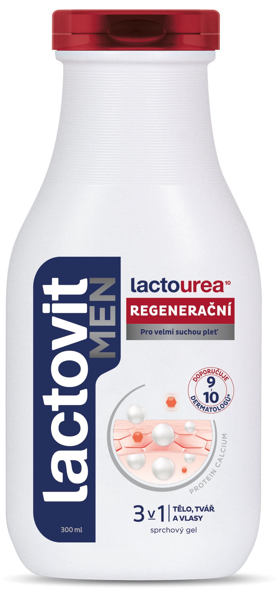 LACTOVIT Men Lactourea1° Regeneráló 3 az 1-ben tusfürdő 300 ml