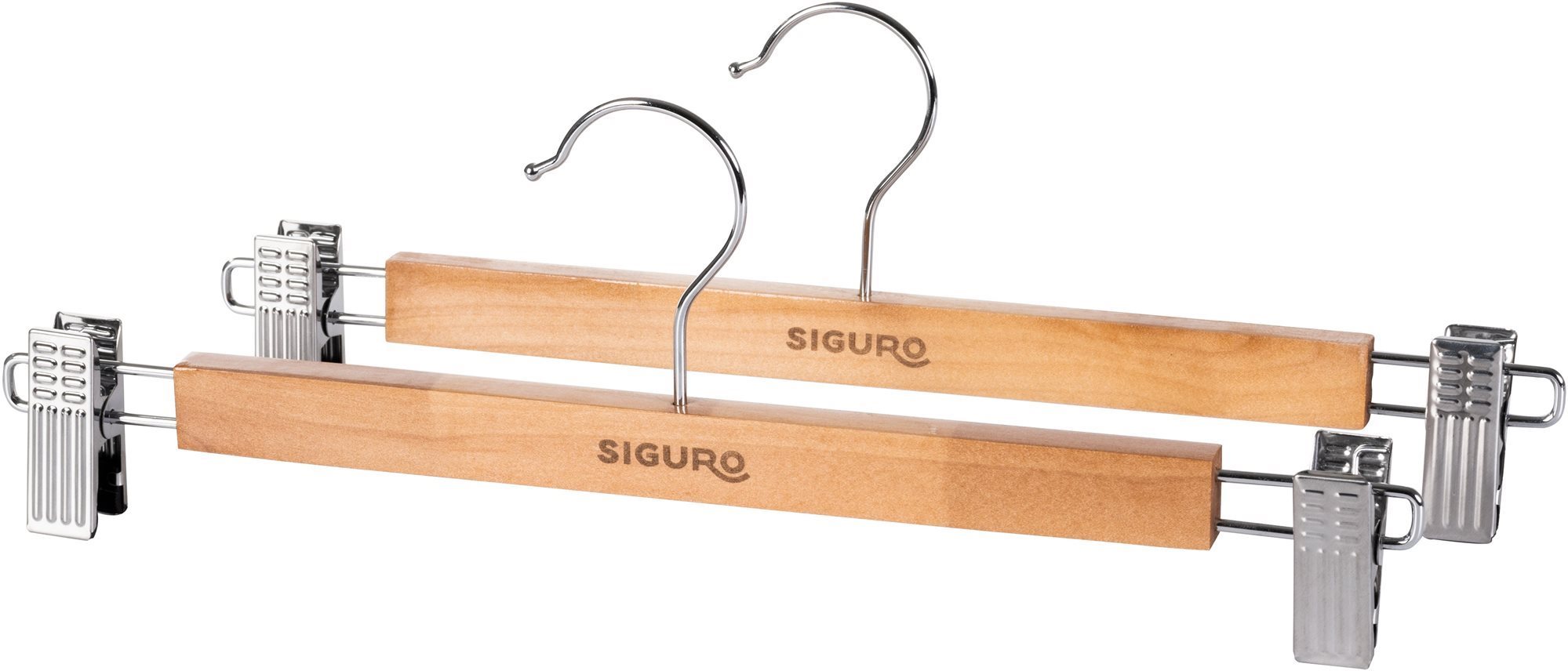 Siguro Essentials fából készült nadrágtartó, natural, 2 db