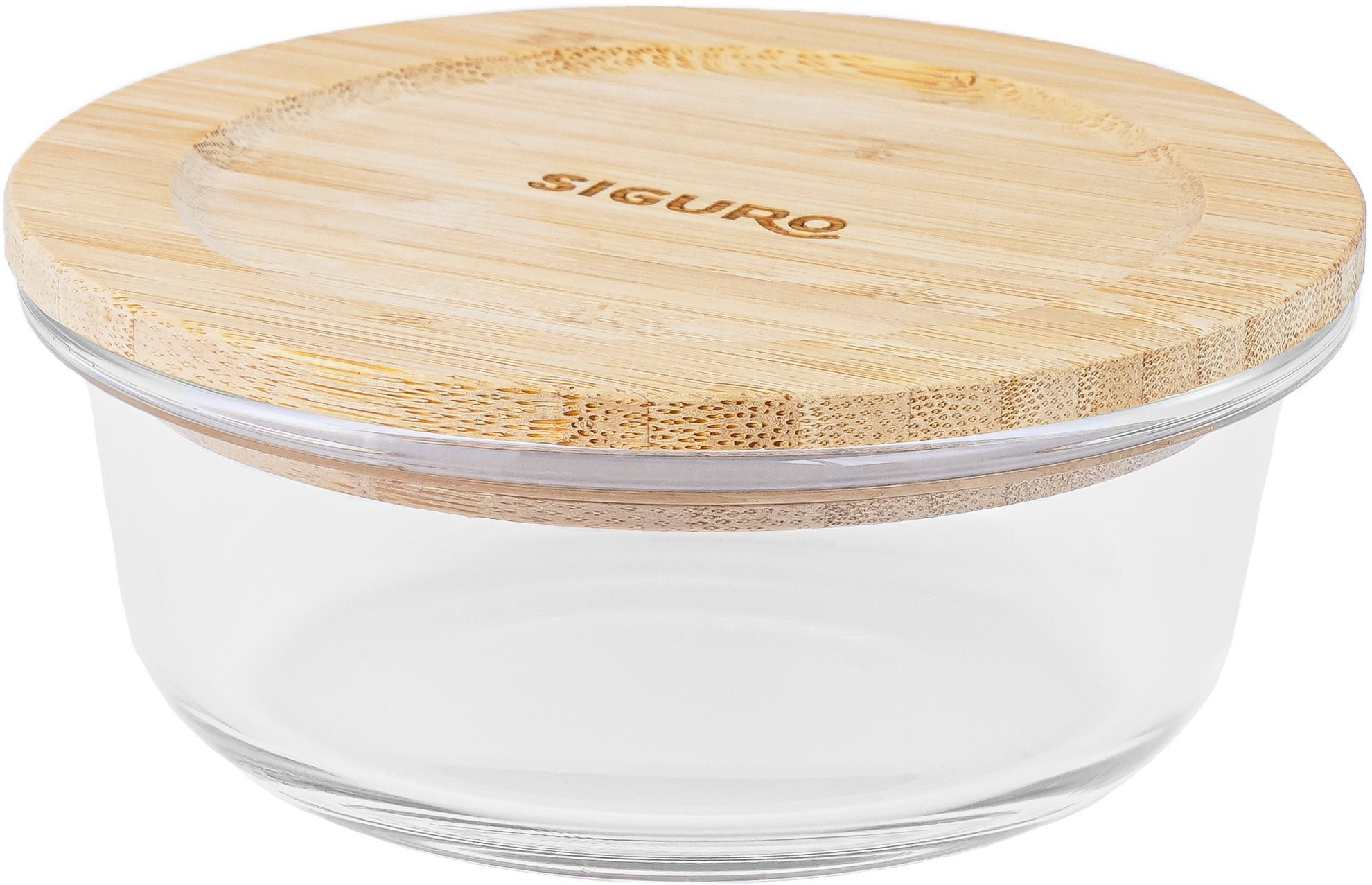 Siguro Glass Seal Bamboo élelmiszertároló edény 0,4 l, 6 x 13 x 13 cm