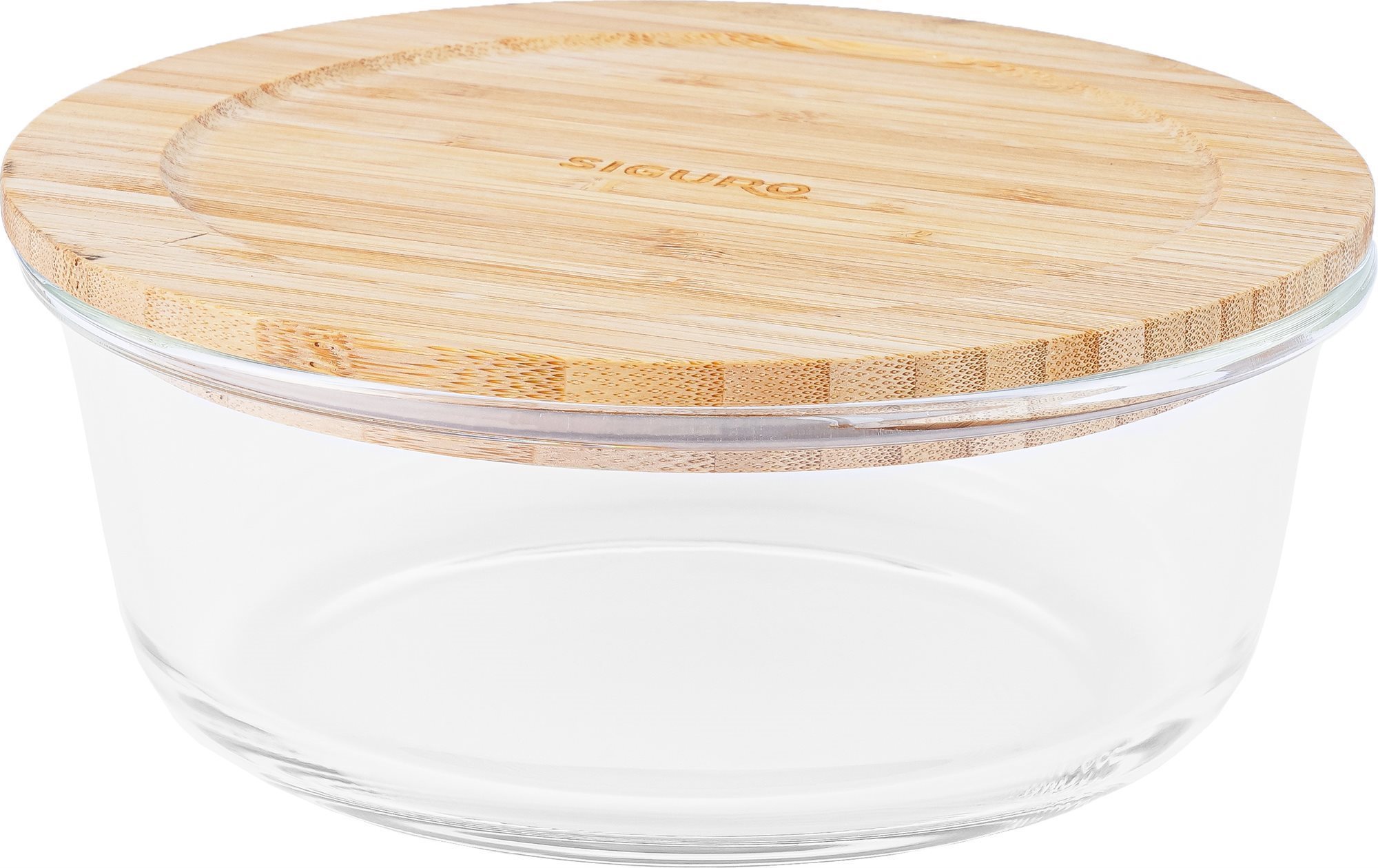 Siguro Glass Seal Bamboo élelmiszertároló edény 0,95 l, 7 x 17 x 17 cm