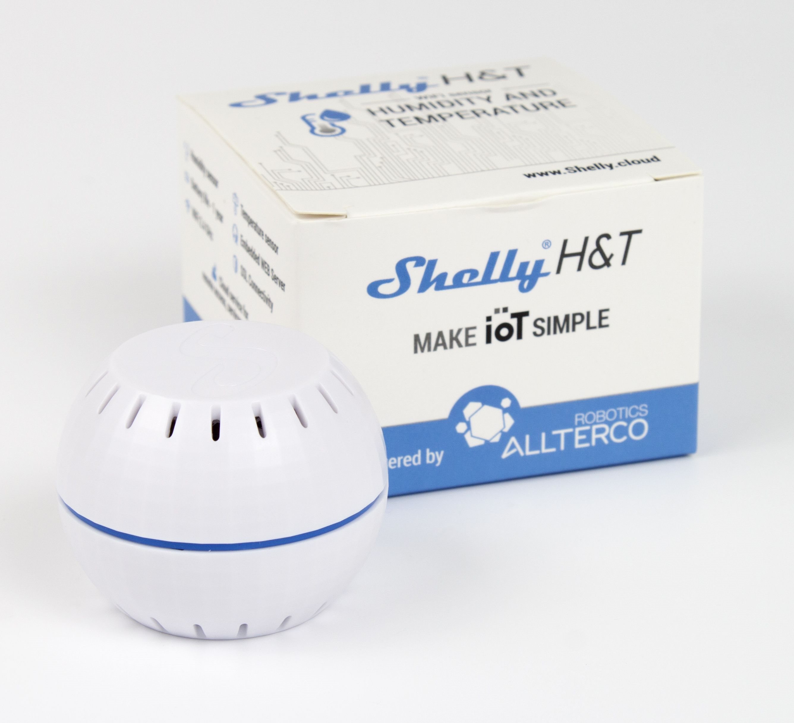 Shelly HT akkumulátor hőmérséklet- és páratartalom szenzor, fehér, WiFi